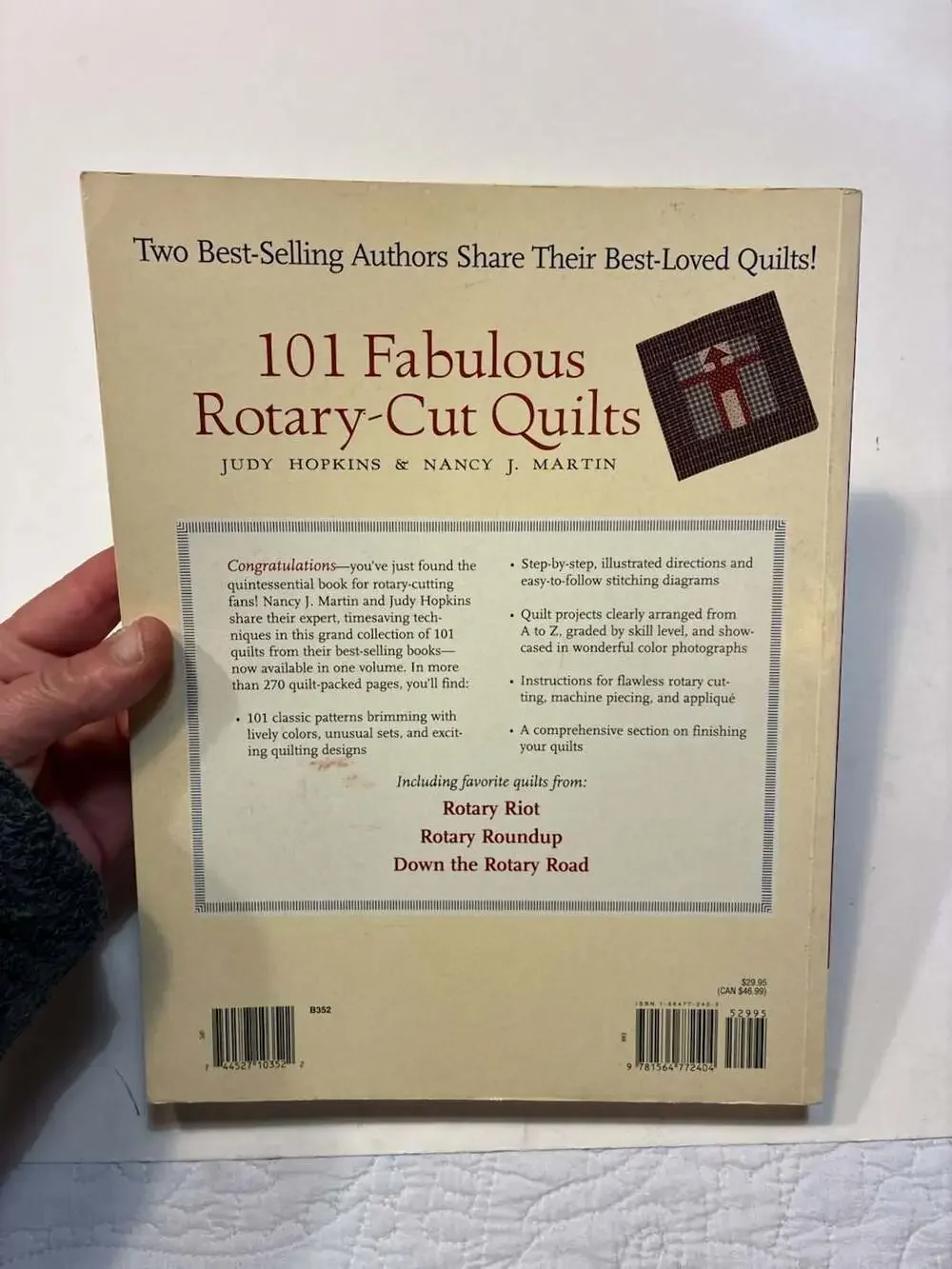 101 Fabulous Rotary Cut Quilts Pattern Book by Judy Hopkins & Nancy J. Martin So